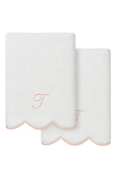 Linum Home Textiles Scallop Personalized Monogram 2-piece Towel Set