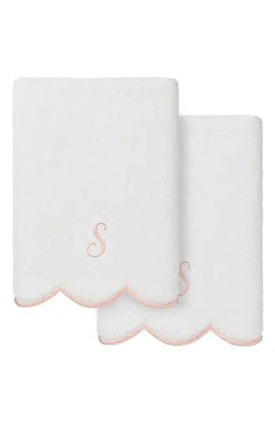 Linum Home Textiles Scallop Personalized Monogram 2-piece Towel Set