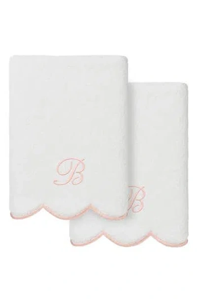 Linum Home Textiles Scallop Personalized Monogram 2-piece Towel Set