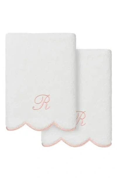Linum Home Textiles Scallop Personalized Monogram 2-piece Towel Set