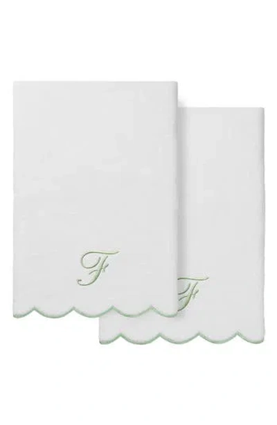 Linum Home Textiles Scallop Personalized Monogram 2-piece Towel Set