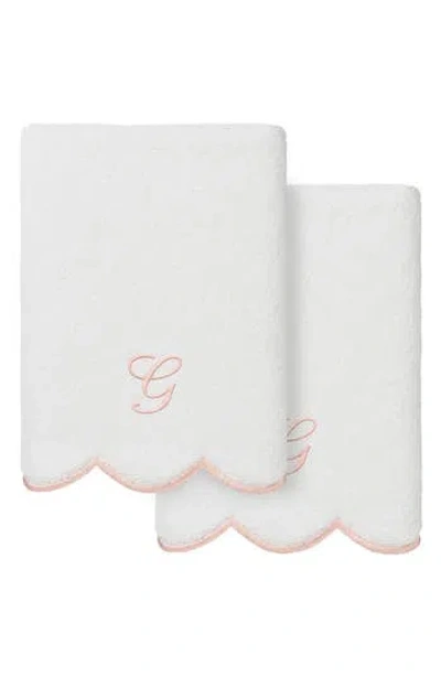 Linum Home Textiles Scallop Personalized Monogram 2-piece Towel Set