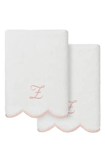Linum Home Textiles Scallop Personalized Monogram 2-piece Towel Set