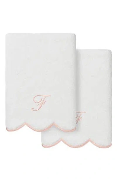 Linum Home Textiles Scallop Personalized Monogram 2-piece Towel Set