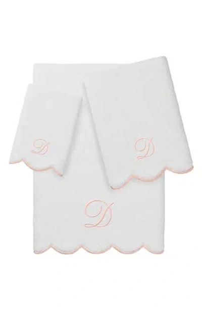 Linum Home Textiles Scalloped 3-piece Personalized Towel Set