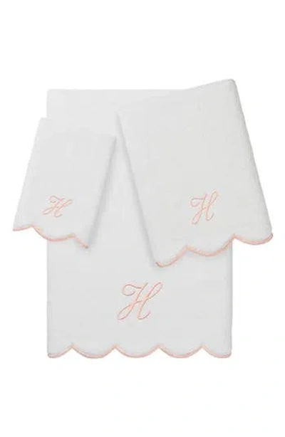 Linum Home Textiles Scalloped 3-piece Personalized Towel Set