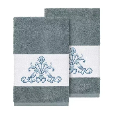 Linum Home Textiles Scarlet 2-pc. Embellished Hand Towel In Blue