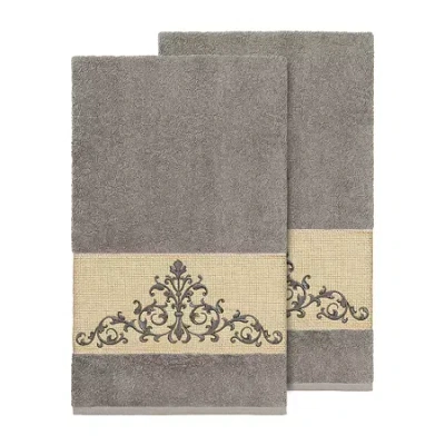 Linum Home Textiles Scarlet Embellished 2-pc. Bath Towel Set In Gray