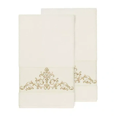 Linum Home Textiles Scarlet Embellished 2-pc. Bath Towel Set In White