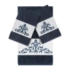 Linum Home Textiles Scarlet Embellished 3-pc. Bath Towel Set In Blue