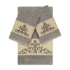 Linum Home Textiles Scarlet Embellished 3-pc. Bath Towel Set In Gray