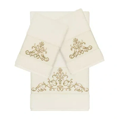 Linum Home Textiles Scarlet Embellished 3-pc. Bath Towel Set In Neutral