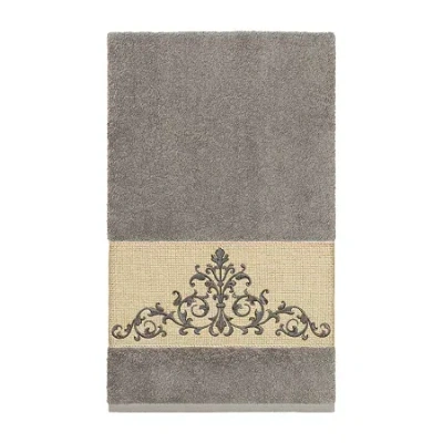 Linum Home Textiles Scarlet Embellished Scroll Bath Towel In Gray