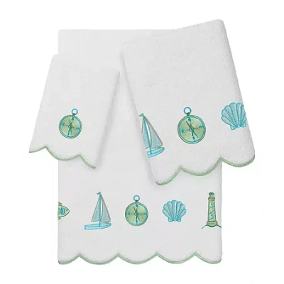 Linum Home Textiles Sea Joy Scallop 3-pc. Quick Dry Bath Towel Set In White