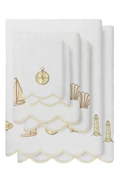 Linum Home Textiles Sea Joy Scallop 6-piece Embellished Towel Set In Multi