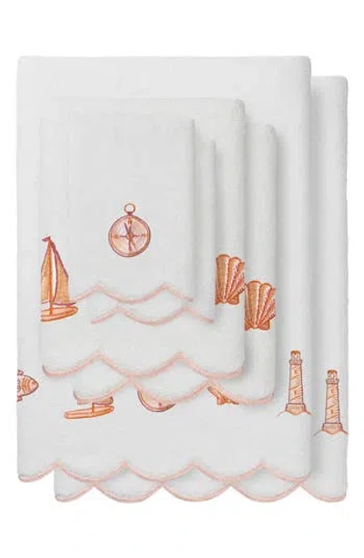 Linum Home Textiles Sea Joy Scallop 6-piece Embellished Towel Set In Multi