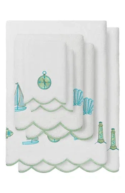 Linum Home Textiles Sea Joy Scallop 6-piece Embellished Towel Set In Multi