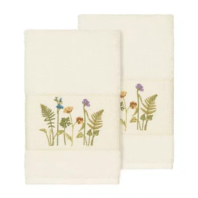 Linum Home Textiles Serenity 2-pc. Embellished Hand Towel In Neutral