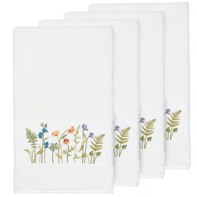 Linum Home Textiles Serenity 4 Piece Turkish Cotton Towel Set In White