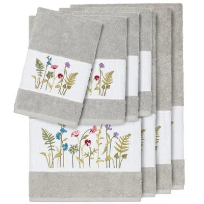 Linum Home Textiles Serenity 8 Piece Towel Set In Light Gray