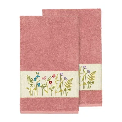 Linum Home Textiles Serenity Embellished 2-pc. Bath Towel Set In Pink