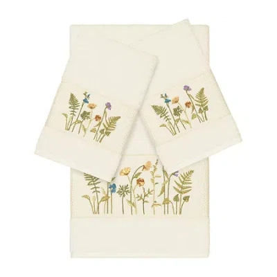 Linum Home Textiles Serenity Embellished 3-pc. Bath Towel Set In White