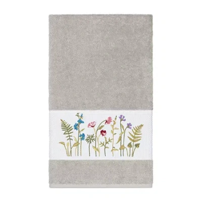 Linum Home Textiles Serenity Embellished Floral Bath Towel In Brown