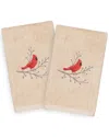 Linum Home Textiles Set Of 2 Christmas Cardinal Hand Towels