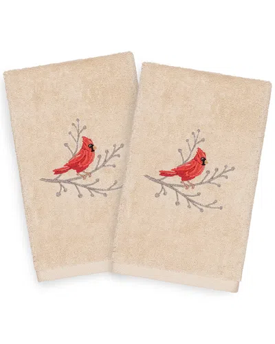 Linum Home Textiles Set Of 2 Christmas Cardinal Hand Towels