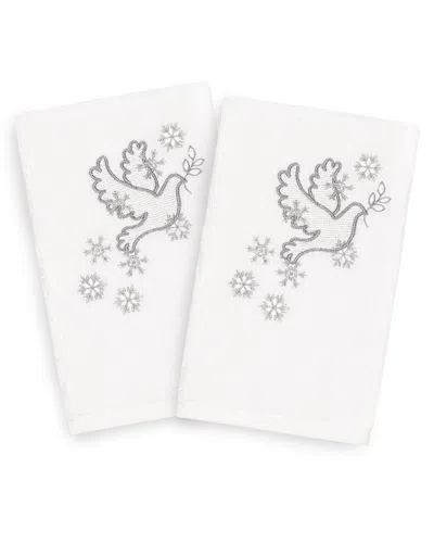 Linum Home Textiles Set Of 2 Christmas Dove Hand Towels
