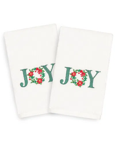 Linum Home Textiles Set Of 2 Christmas Joy Hand Towels