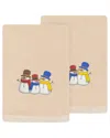 Shop Linum Home Textiles Set Of 2 Christmas Snow People Embroidered Luxury 100%  Turkish Cotton Hand Towe