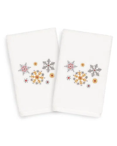 Linum Home Textiles Set Of 2 Christmas Snowfall Hand Towels