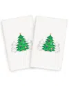 Linum Home Textiles Set Of 2 Christmas Three Trees Hand Towels