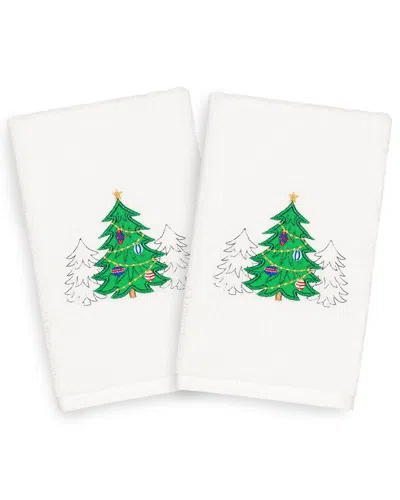 LINUM HOME TEXTILES LINUM HOME TEXTILES SET OF 2 CHRISTMAS THREE TREES HAND TOWELS