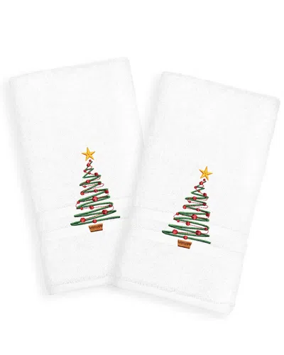 Linum Home Textiles Set Of 2 Christmas Tree Denzi Hand Towels