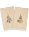 Linum Home Textiles Set Of 2 Christmas Tree Hand Towels