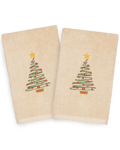 Linum Home Textiles Set Of 2 Christmas Tree Hand Towels