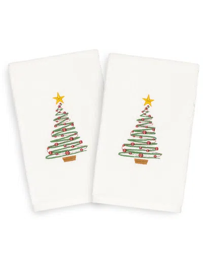 Linum Home Textiles Set Of 2 Christmas Tree Hand Towels