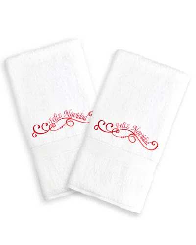 Linum Home Textiles Set Of 2 Embroidered Hand Towels