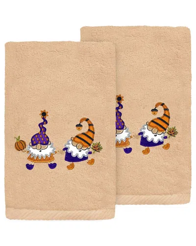 Linum Home Textiles Set Of 2 Halloween Gnomes Embroidered Luxury Turkish  Cotton Hand Towels In Brown