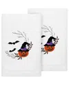 Linum Home Textiles Set Of 2 Pumpkin Head Embroidered Luxury Turkish Cotton  Hand Towels