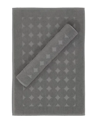 Linum Home Textiles Set Of 2 Sinemis Circle Design Bath Mats In Gray