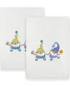 Linum Home Textiles Set Of 2 Spring Gnomes Embroidered Luxury Hand Towels