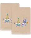 Linum Home Textiles Set Of 2 Spring Gnomes Embroidered Luxury Hand Towels