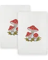 Linum Home Textiles Set Of 2 Spring Mushrooms Embroidered Luxury Hand Towels