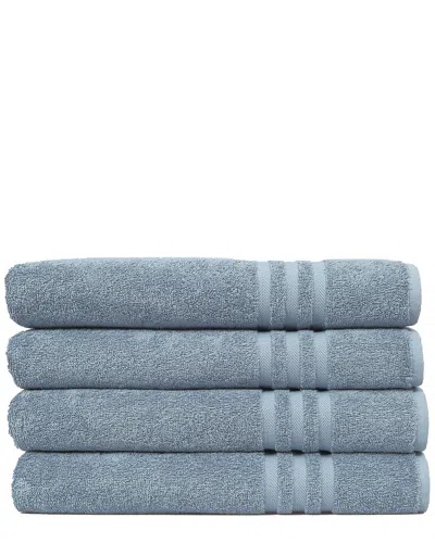 Linum Home Textiles Set Of 4 Denzi Turkish Cotton Bath Towels In Blue