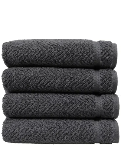 Linum Home Textiles Set Of 4 Herringbone Hand Towels
