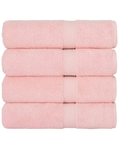 Linum Home Textiles Set Of 4 Turkish Cotton Sinemis Terry Bath Towels
