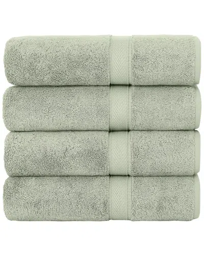 Linum Home Textiles Set Of 4 Turkish Cotton Sinemis Terry Bath Towels